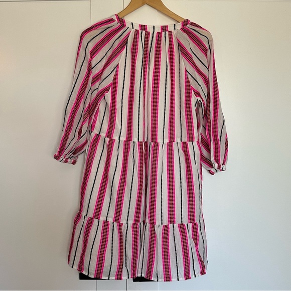 Evereve Pink Stripe Cassidy Mini Dress Small girly feminine casual work career - Picture 8 of 14